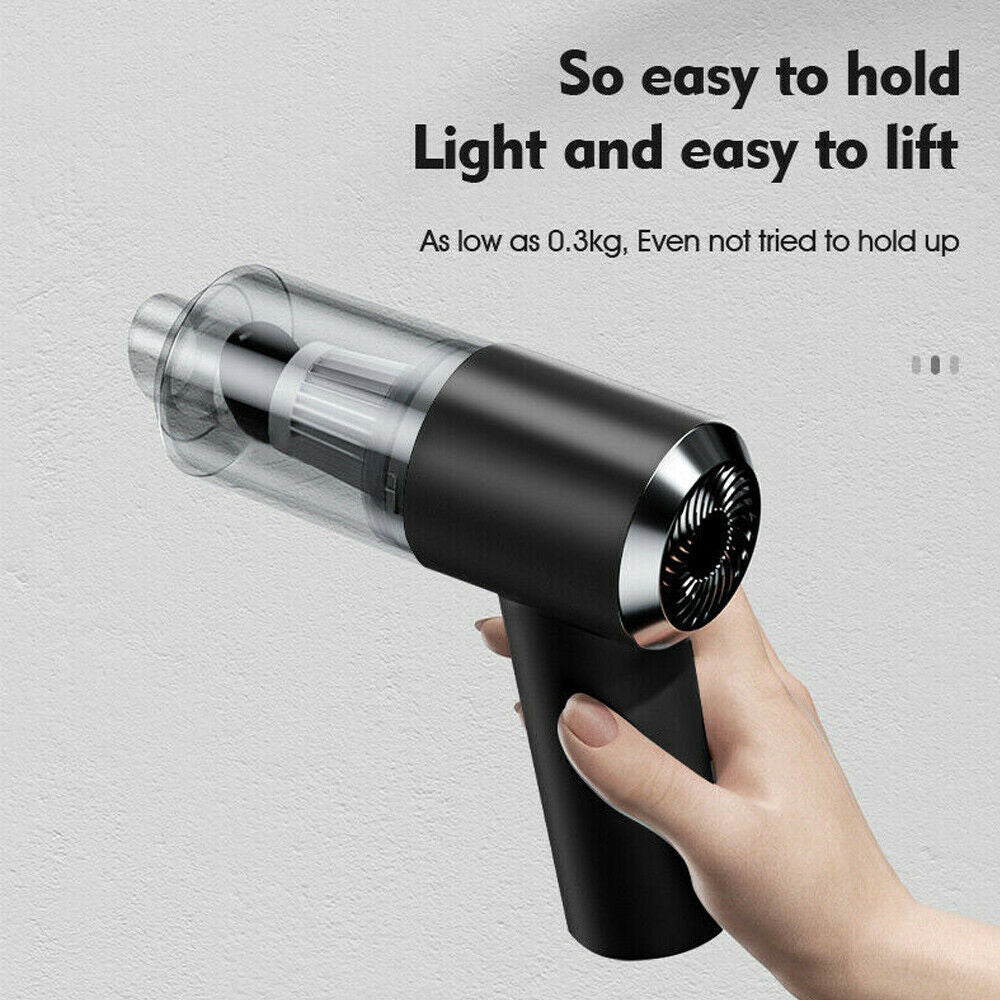 This Cordless Handheld Rechargeable Vacuum Cleaner has plenty of power to clean up those hard messes. Perfect for indoors and out, to clean your car and vacuum in the cracks for a deep clean feel. Easy to use and rechargeable, so no cord to hassle with, as you can use this anywhere