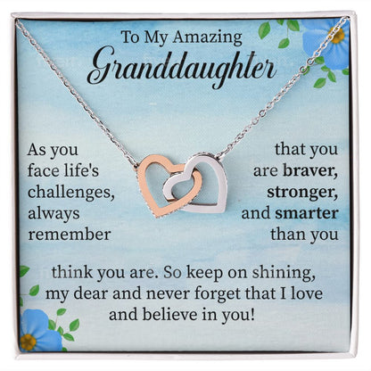 Granddaughter interlocking Hearts Necklace