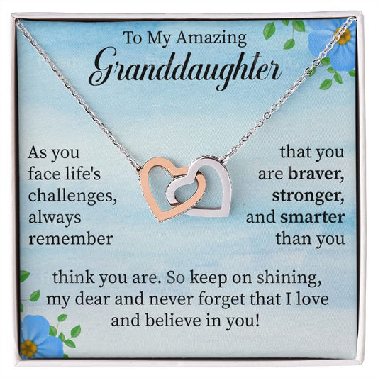 Granddaughter interlocking Hearts Necklace